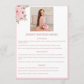 Personalized Event Menu with Photo and Pink Menükarte (Vorderseite)