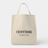 Personalized Everything Reusable Grocery Tote Bag Tragetasche (Rückseite)