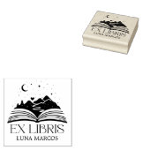 Personalized Ex Libris with a Book and Stars Heart Gummistempel (Stempel)