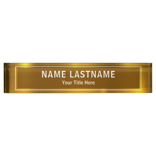 Personalized Executive Office Custom Gold Namensplakette (Vorderseite)