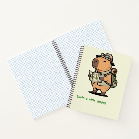 Personalized Explorer Capybara Notebook Notizblock (Innenseite)