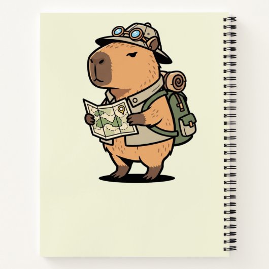 Personalized Explorer Capybara Notebook Notizblock (Rückseite)