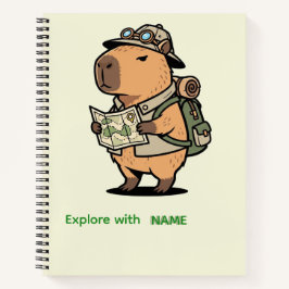Personalized Explorer Capybara Notebook Notizblock