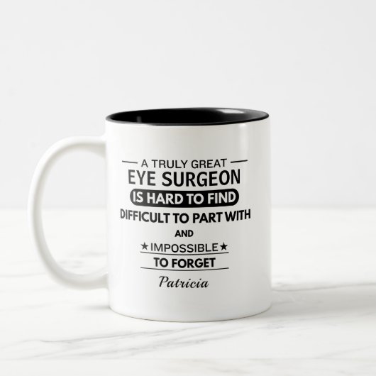 Personalized Eye Surgeon Appreciation Zweifarbige Tasse (Links)