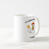 Personalized F-CAW-F Christmas Funny Chicken  Kaffeetasse (VorderseiteRechts)