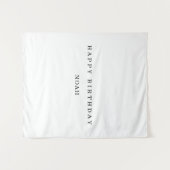 Personalized Fabric Birthday Banner Minimal Wandteppich (Vorderseite (Horizontal))