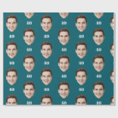 Personalized Face 10th 20th 30th 40 Birthday Party Geschenkpapier (Flach)