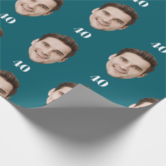 Personalized Face 10th 20th 30th 40 Birthday Party Geschenkpapier (Ecke)