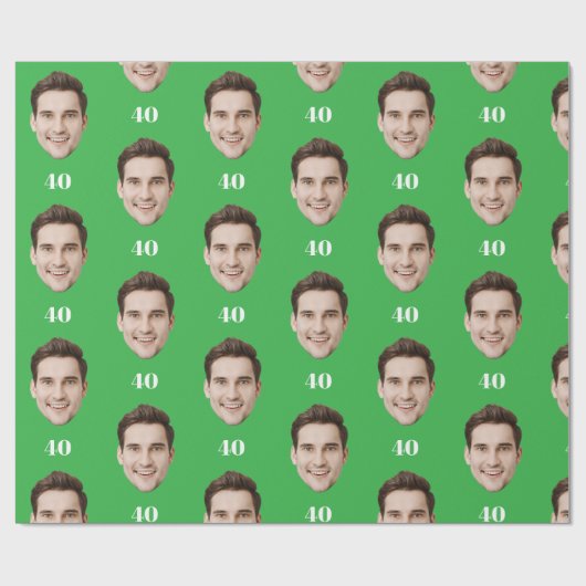 Personalized Face 10th 20th 30th 40 Birthday Party Geschenkpapier (Flach)
