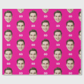 Personalized Face 10th 20th 30th 40 Birthday Party Geschenkpapier (Flach)