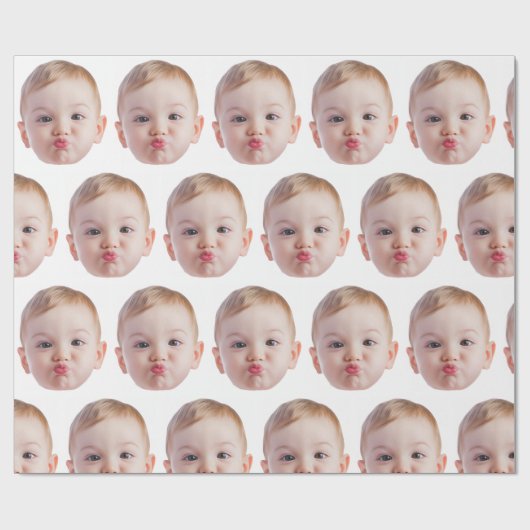 Personalized Face Print Custom Photo Gift Geschenkpapier (Flach)