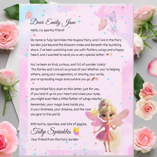 Personalized Fairy Letter for Girls – Custom Name