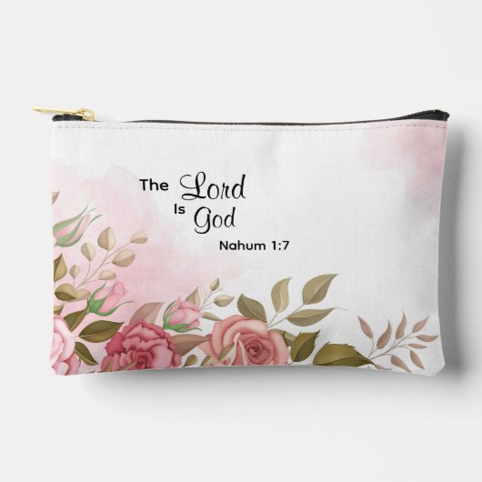 Personalized Faith-Based Nahum 1:7 Zubehörtasche (Vorderseite)