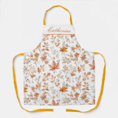 Personalized Fall Autumn Leaves Apron Custom Name Schürze (Vorderseite)
