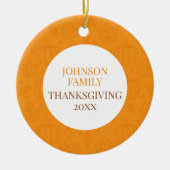 Personalized Fall Family Pumpkin Leaf Pattern Keramik Ornament (Vorne)