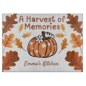 Personalized Fall Glass Cutting Board Schneidebrett (Vorderseite)