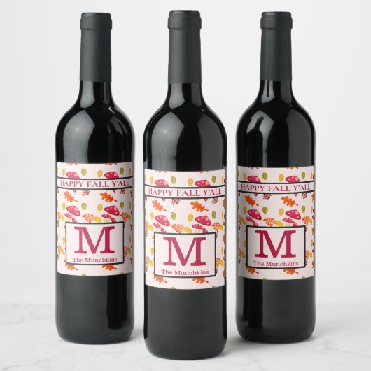 Personalized Fall Wine Label Weinetikett (Flaschen)