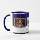 Personalized Family 3 Photo Collage Christmas Tasse (Links)
