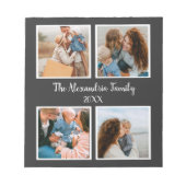 Personalized family 4 photo collage template notizblock (Vorderseite)