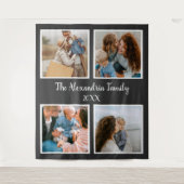 Personalized family 4 photo collage template wandteppich (Vorderseite)