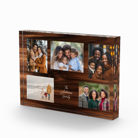Personalized Family 5 Photo Collage Fotoblock (Rechts)
