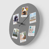 Personalized Family 6 Photo Custom Collage Große Wanduhr (Winkel)