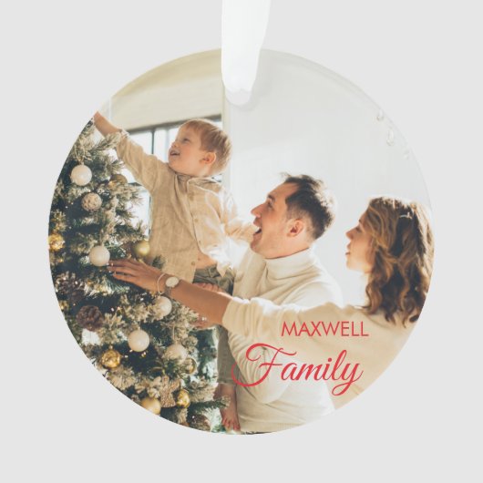 Personalized Family Christmas Acrylic Ornament (Vorderseite)