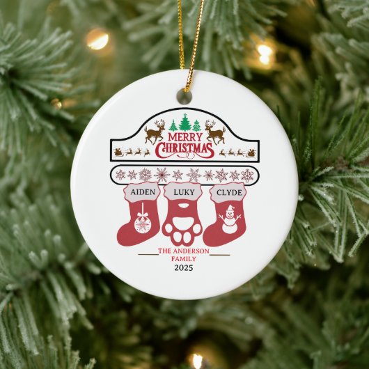 Personalized Family Christmas Ornament | Holiday  (Baum)