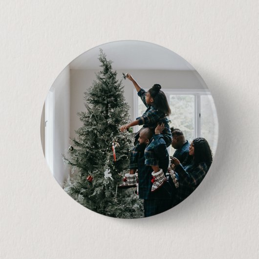 Personalized Family Christmas Photo  Button (Vorderseite)