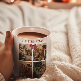 Personalized Family Christmas Photo Collage Mug  Kaffeetasse