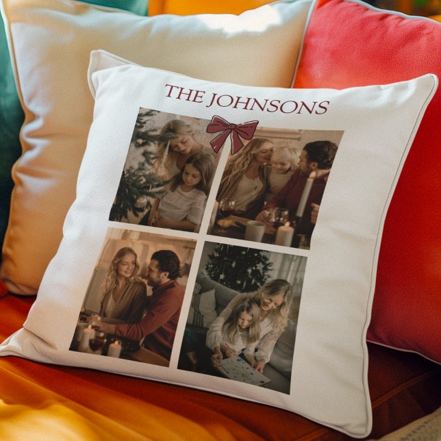 Personalized Family Christmas Photo Collage Pillow Kissen (Von Creator hochgeladen)