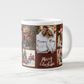 Personalized Family Christmas Photo Mug Jumbo-Tasse (Vorderseite Rechts)