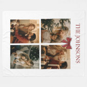 Personalized Family Christmas Photos Blanket Fleecedecke (Vorderseite (Horizontal))