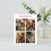 Personalized Family Christmas Photos Collage Card Postkarte (Stehend Vorderseite)