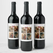 Personalized Family Christmas Photos Wine Label Weinetikett (Flaschen)