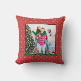 Personalized Family Christmas Stylish Photo Kissen