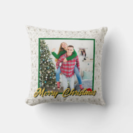Personalized Family Christmas Stylish Photo Kissen