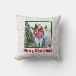 Personalized Family Christmas Stylish Photo Kissen