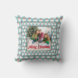 Personalized Family Christmas Stylish Photo Kissen