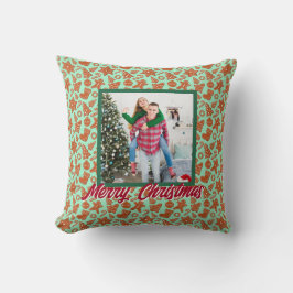 Personalized Family Christmas Stylish Photo Kissen