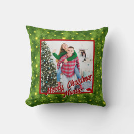 Personalized Family Christmas Stylish Photo Kissen