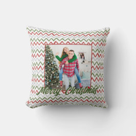 Personalized Family Christmas Stylish Photo Kissen