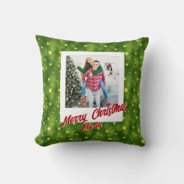 Personalized Family Christmas Stylish Photo Kissen
