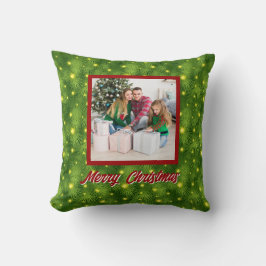 Personalized Family Christmas Stylish Photo Kissen