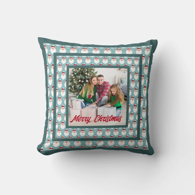 Personalized Family Christmas Stylish Photo Kissen (Vorderseite)