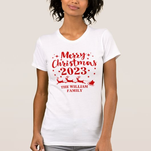 Personalized Family Christmas T-Shirt (Vorderseite)