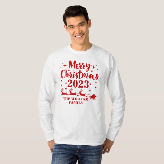 Personalized Family Christmas T-Shirt (Vorne ganz)