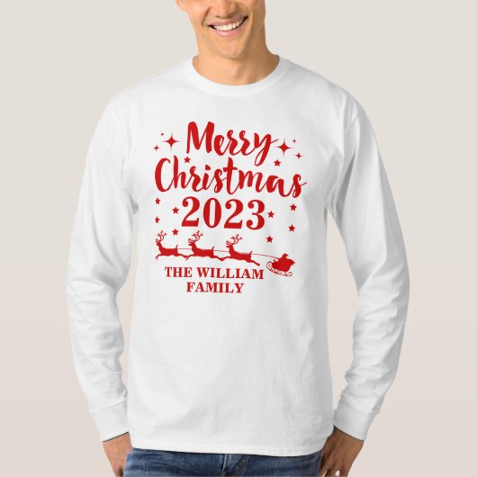 Personalized Family Christmas T-Shirt (Vorderseite)