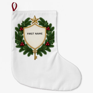 Personalized Family Crest Christmas Stocking Großer Weihnachtsstrumpf