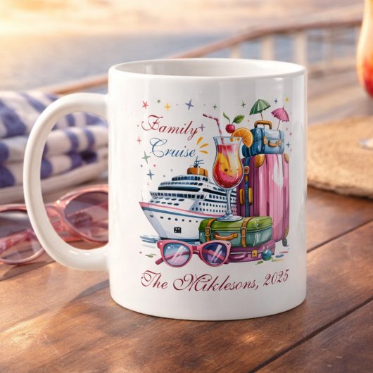 Personalized Family Cruise Name Year Kaffeetasse